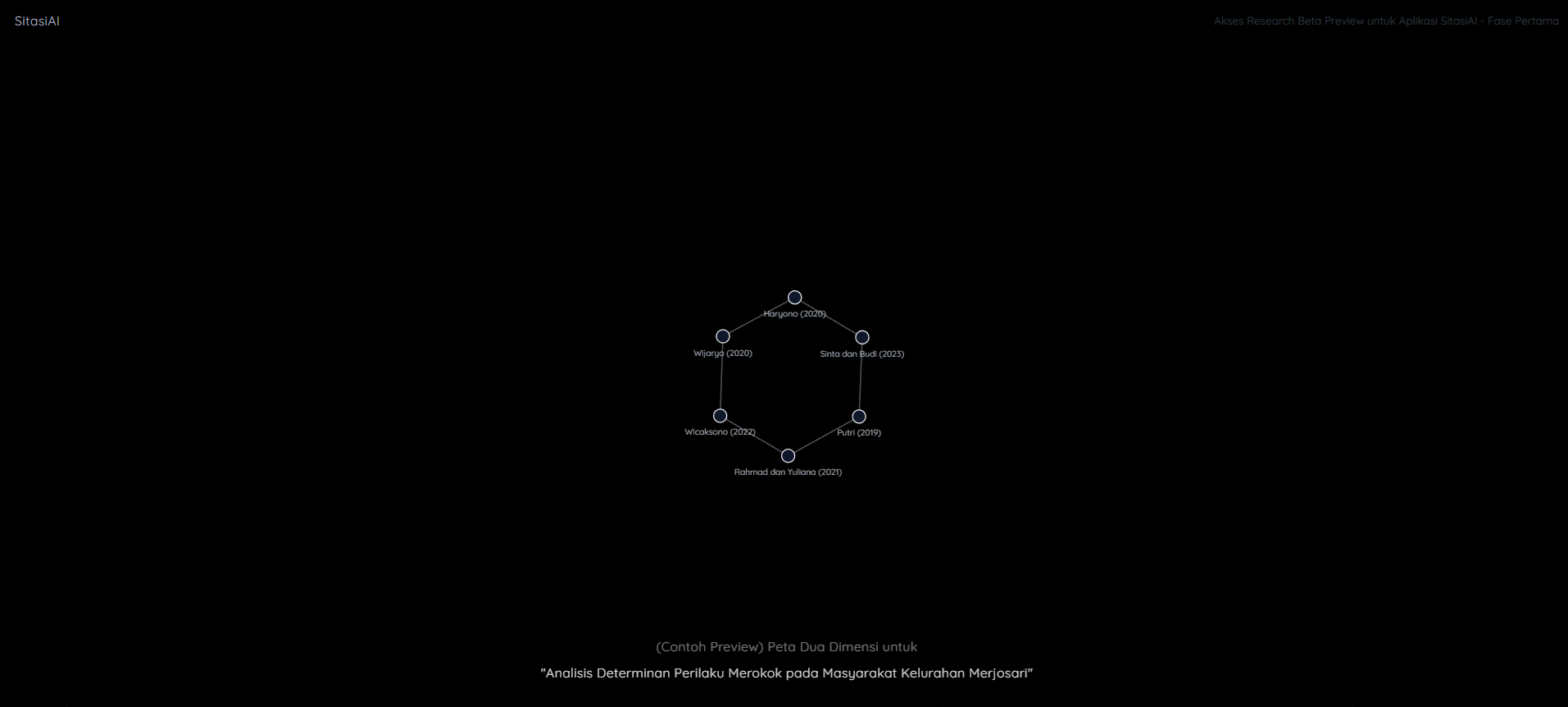Preview kasar awal dari tampilan aplikasi SitasiAI
